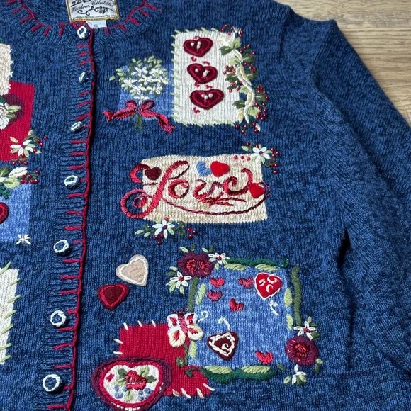 Women’s Vintage Heirloom Collectibles Cardigan Sweater Size XL - Picture 2 of 7